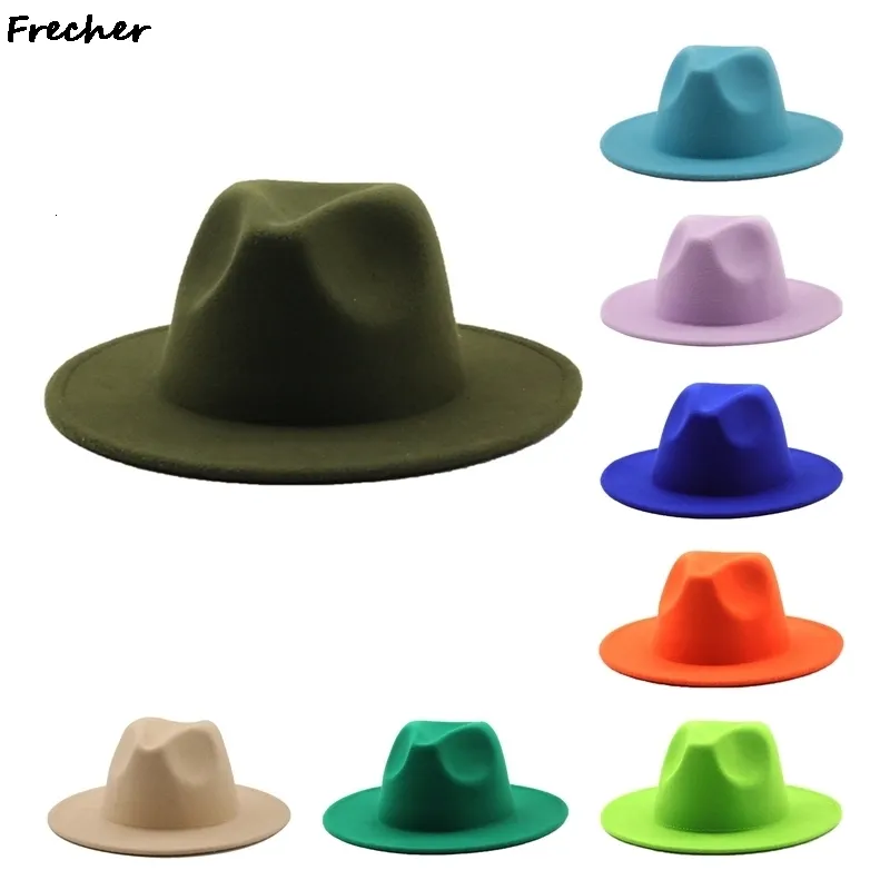 Breite Krempe Hüte Eimer Mode Winter Herbst Wolle Männer Frauen Filz Fedora Hut Panama Western Cowboy Cowgirl Kappe Jazz Hut sonne Toca Sombrero Hombre 230801