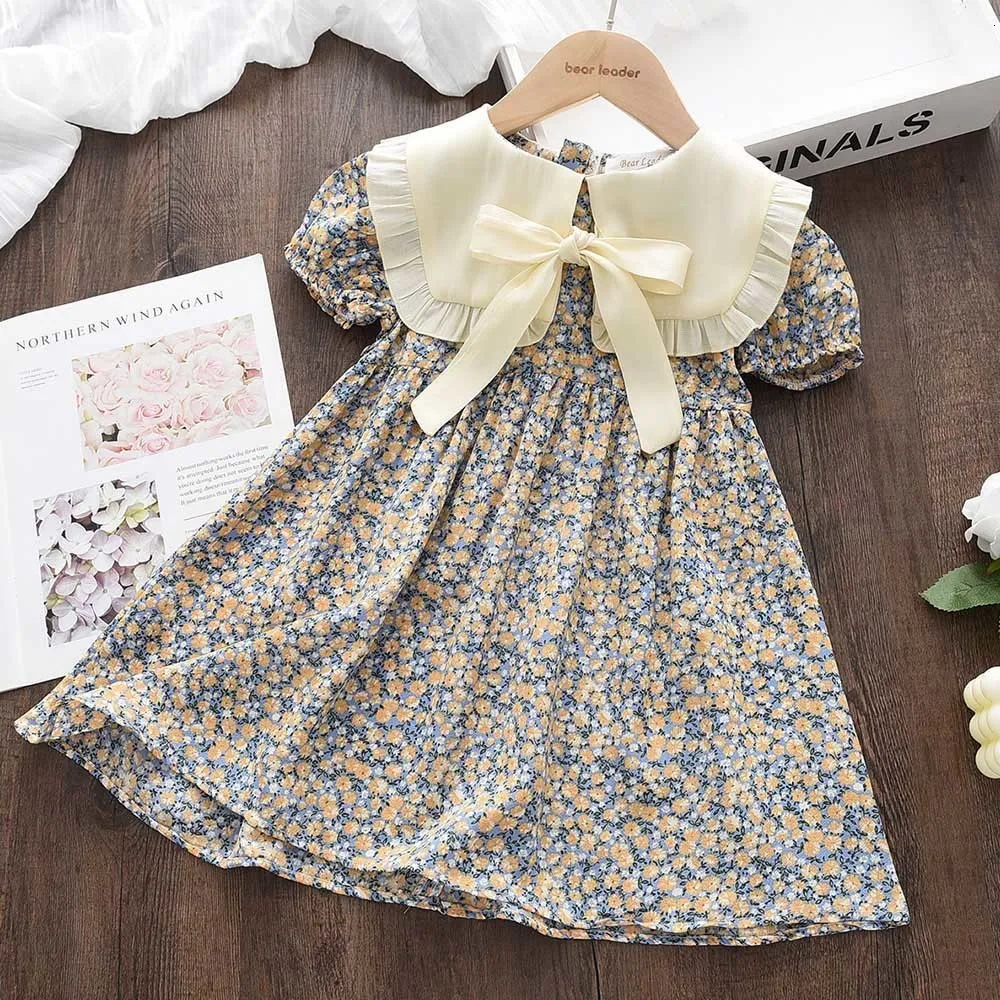 Mädchen Kleider Menoea Sommer Blumendruck Lolita Kind Kleidung Süßes Kleid Mädchen Elegante Kinder Teenager Party Prinzessin Sommerkleid 2 7 Jahr 230731