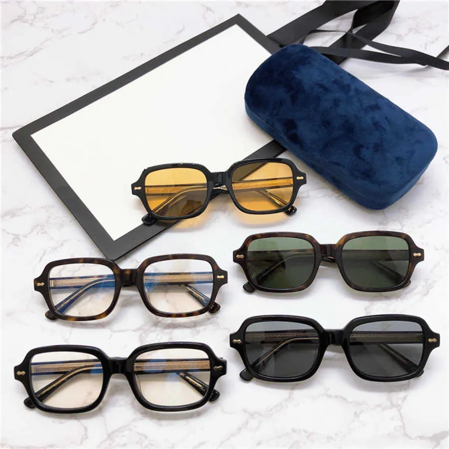 2023年の新しい高級デザイナーFamily G's Panel Square Sunglasses Women's Ins Net Red同じモデルGG0072 Sunglasses Small