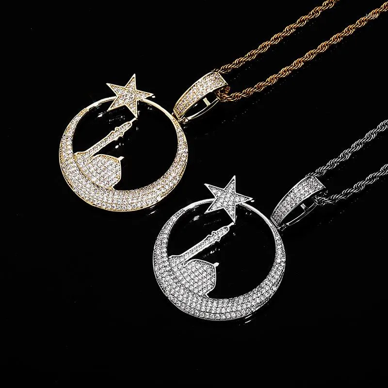 Pendant Necklaces Fashion Luxury STAR Beacon Full Of Zircon Necklace Accessories Hip Hop Jewelry For Women And Men Party Gifts