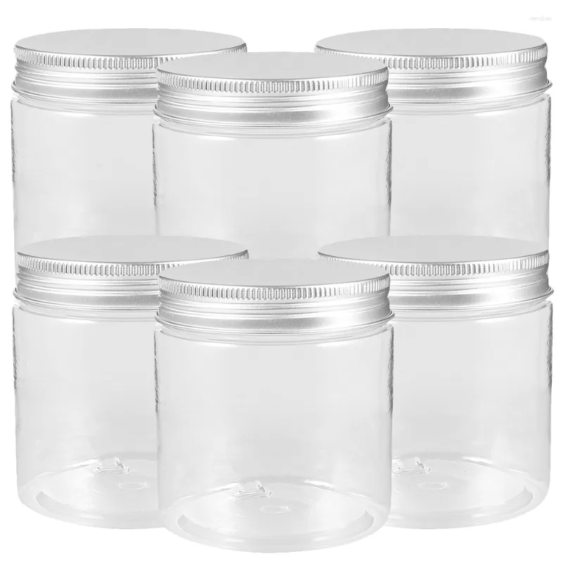 Opslag Flessen 6 Stuks Jam Jar Voedsel Container Deksels Honing Verzegelde Plastic Blik Huisdier Mason Baby Snoep Containers