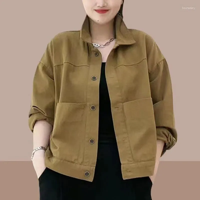 Women's Jackets Shirt 2023 Autumn And Winter Casual Solid Color Loose Thin Basic Jacket Trendy Tops Blouser Female