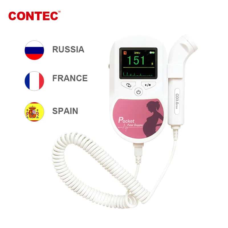 Другое здоровье блюд красоты Contec Handheld Prenatal Prenatal Fetal Doppler HZ зонд Baby Heart Beat Monitor 230801