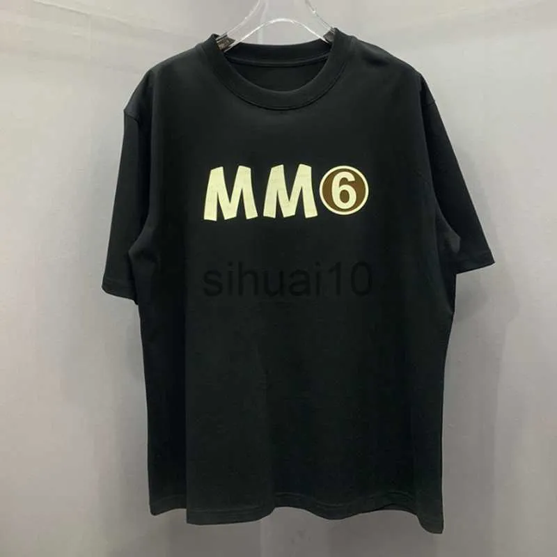 Mens T-shirts Summer Simple Letter Margiela T-shirts Fashion Contrast Color Print Casual Top Tee High Quality Cotton Couple Short Sleeves J230731