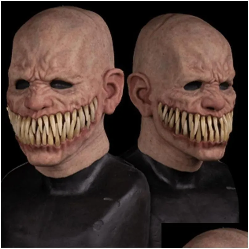 Masques de fête Adt Horror Trick Toy Effrayant Prop Latex Masque Devil Face Er Terror Py Blague Pratique Pour Halloween Prank Jouets Drop Delivery Dh0Ty