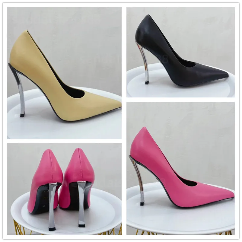 designer heels shoes woman pin point toe pumps high heel slip on leather black white pink purple fashional women Heels formal party wedding pump shoe