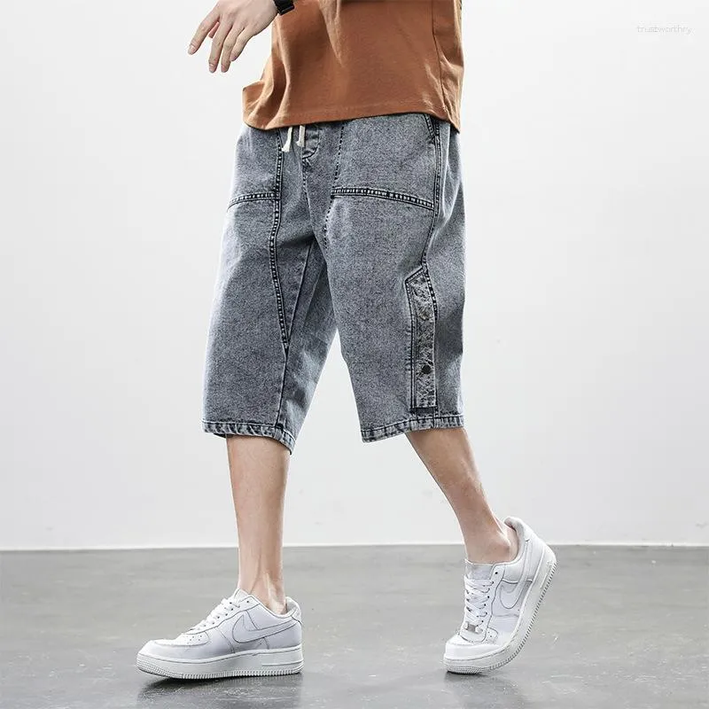 Men's Jeans 2023 Summer Workwear Denim Shorts Loose Plus Size Breeches Thin 7 Cropped Trousers