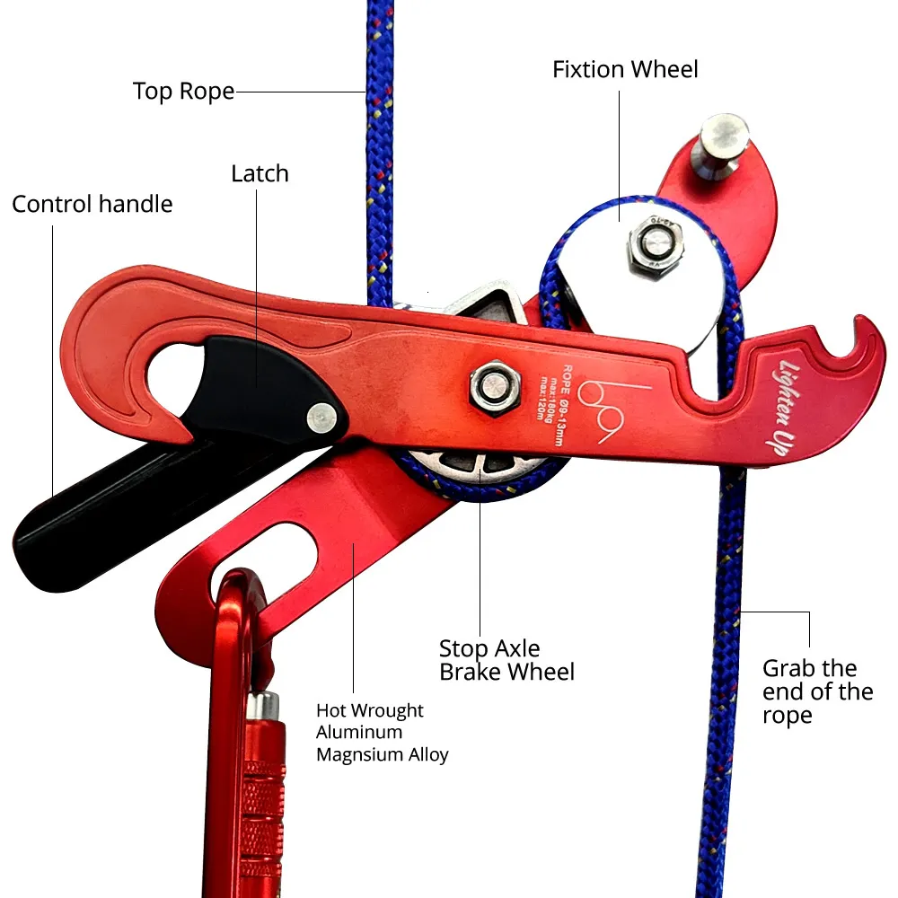 Climbing Ropes 180kg Professional Rock Descender Selfbraking Stop