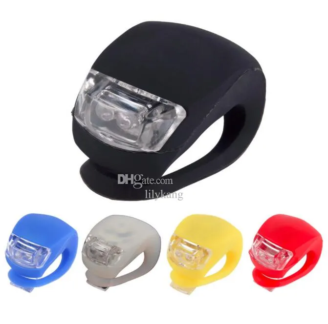 Cabeça de ciclismo de bicicleta de silicone Cabeça de roda dianteira traseira Luzes LED Flash Luz de bicicleta Lâmpada preta / vermelha inclui bateria 3 modos de aviso de segurança Luz noturna Acessórios