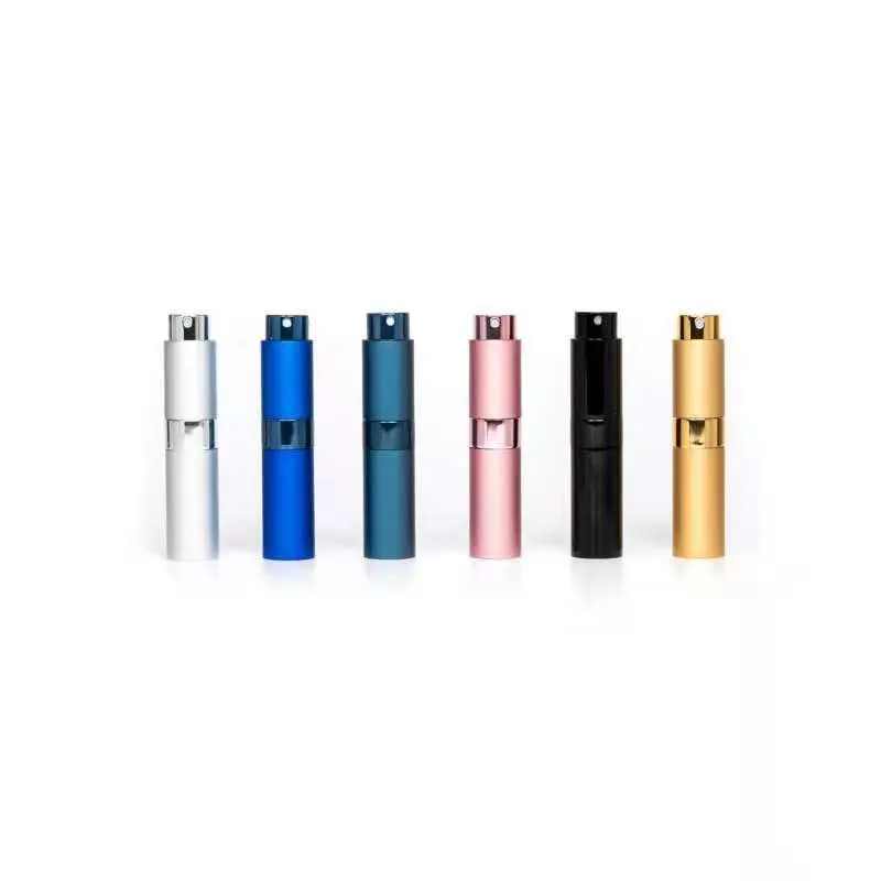 8 ml 10 ml aluminiowej butelki z sprayem puste napełnione butelki z perfumami skalowalne puste kosmetyczne pojemnik przenośny atomizer C224