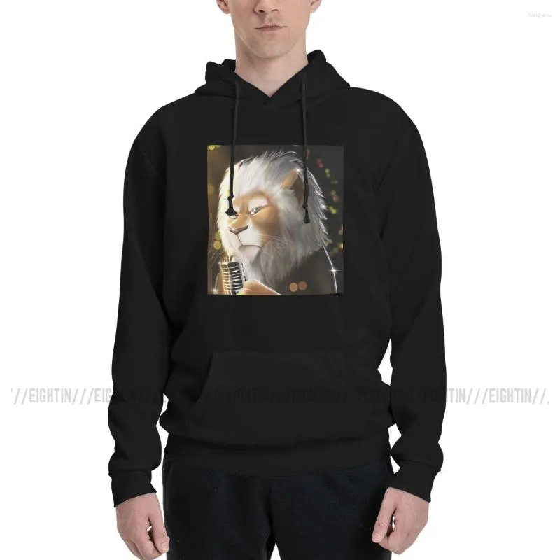 Mannen Hoodies Vintage Paar Dunne Fleece Sweatshirt Clay Calloway Katoen Film Sing2 Lion Hooded Normal Pullover