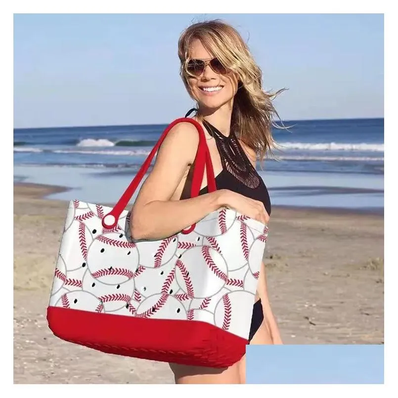 DHgate 2024Waterproof Eva Tote Bag for Women Stylish Large Jelly Candy Handbag for Beach Shopping Travel Bags Luggage Accessories