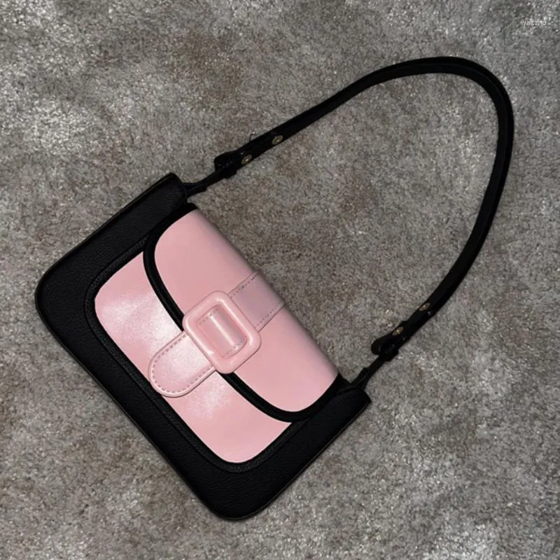 Avondtassen Modeontwerp Koele damesschouder Mooie contrasterende kleur dames vierkante handtassen PU-leer Vrouwelijke koppeling onderarmtas