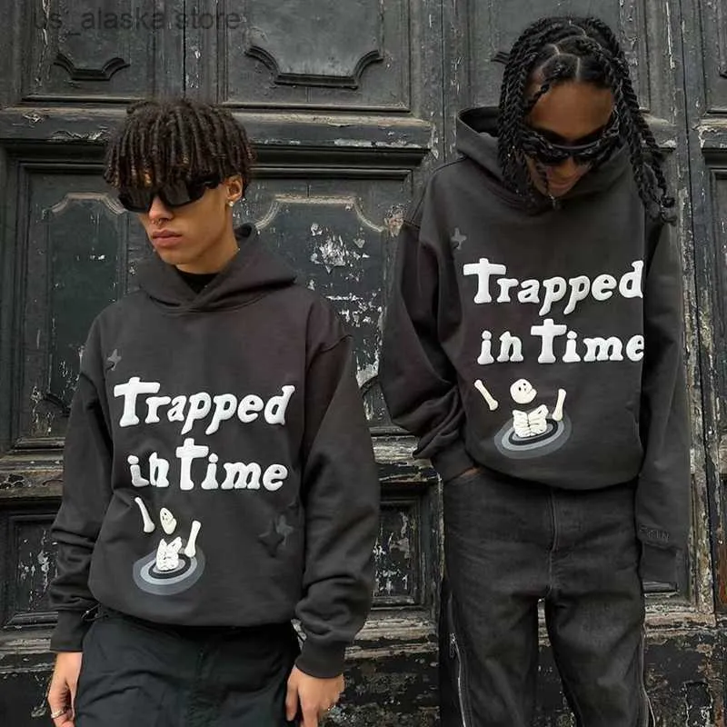 Erkek Hoodies Sweatshirt Time Time Fon Fam Kırık Polar Sweatshirt Unisex Hip Hop Stranger Şeyler Büyük Boyut Eşleştirme Hoodies Gevşek Erkek Hooded Hoody T230731