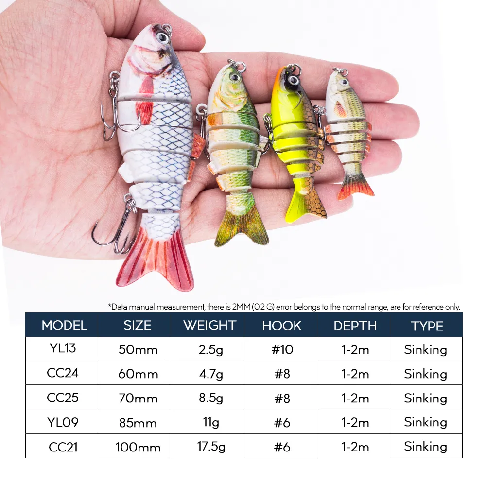 Pêche,Ensemble de mini leurres de pêche multi articulé,poisson