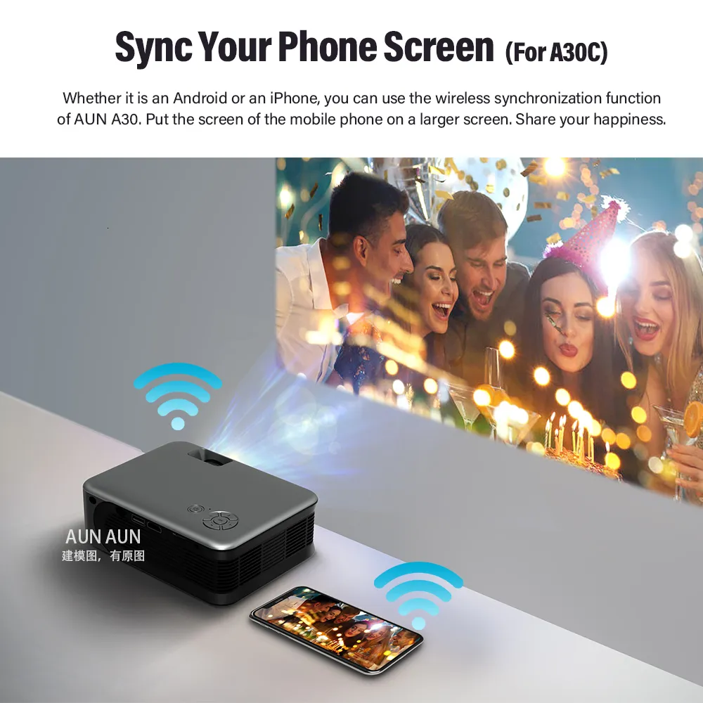 Другой Электронический Мини Проектор AUN A30C Pro Smart TV Box Home Theatre  Cinema Mirror Phone Led Video Для 4K 230731 От 9 224 руб. | DHgate