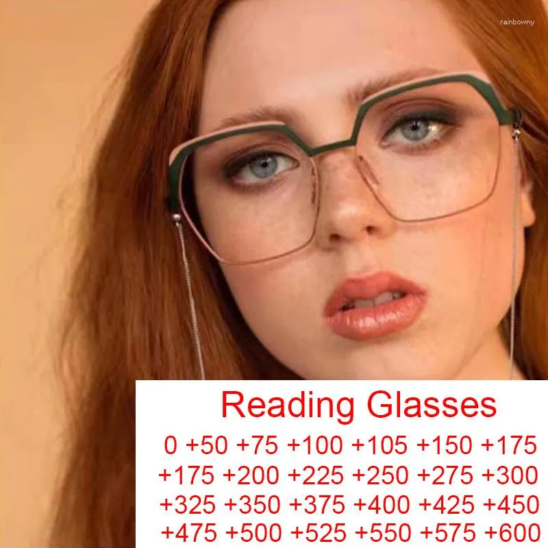 Sunglasses Fashion Oversized Square Eyeglasses Men Blue Light Blocking Computer Prescription Eyewear Metal Polygon Reading Glasses Women