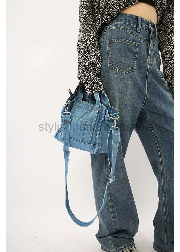 Shoulder Bags Denim Jeans Bag Cool Girls Handbag 2023 Fashion Trend Street Hardware Handbag Straight Boat Denim Womens Y2K Mini Shoulder Bagstylishhandbagsstore From 2 93 DHgate