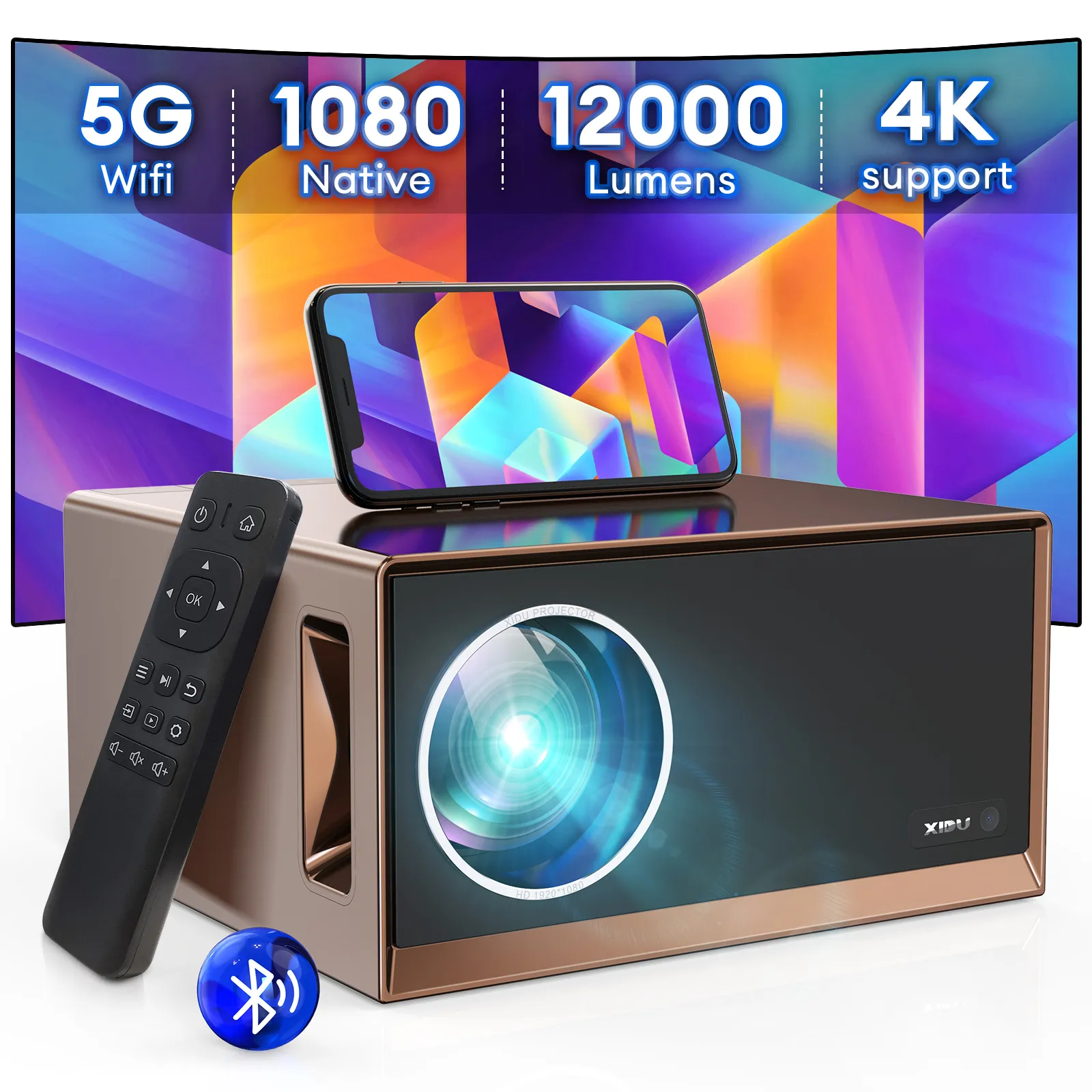 Autre électronique Projecteur XIDU S1 4K natif 1080P 550ANSI Android 9 0 HD Film Proyector Home Cinéma Beamer LED BT5 0 230731