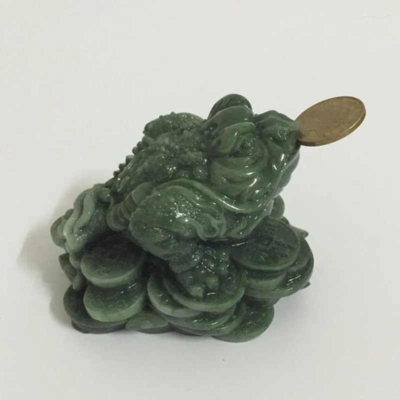 Decorative Figurines Money Buddha Statues Chinese Feng Shui Coin Three Legged Toad Frog Animal Statue Sculptures Home Decoration Man-made