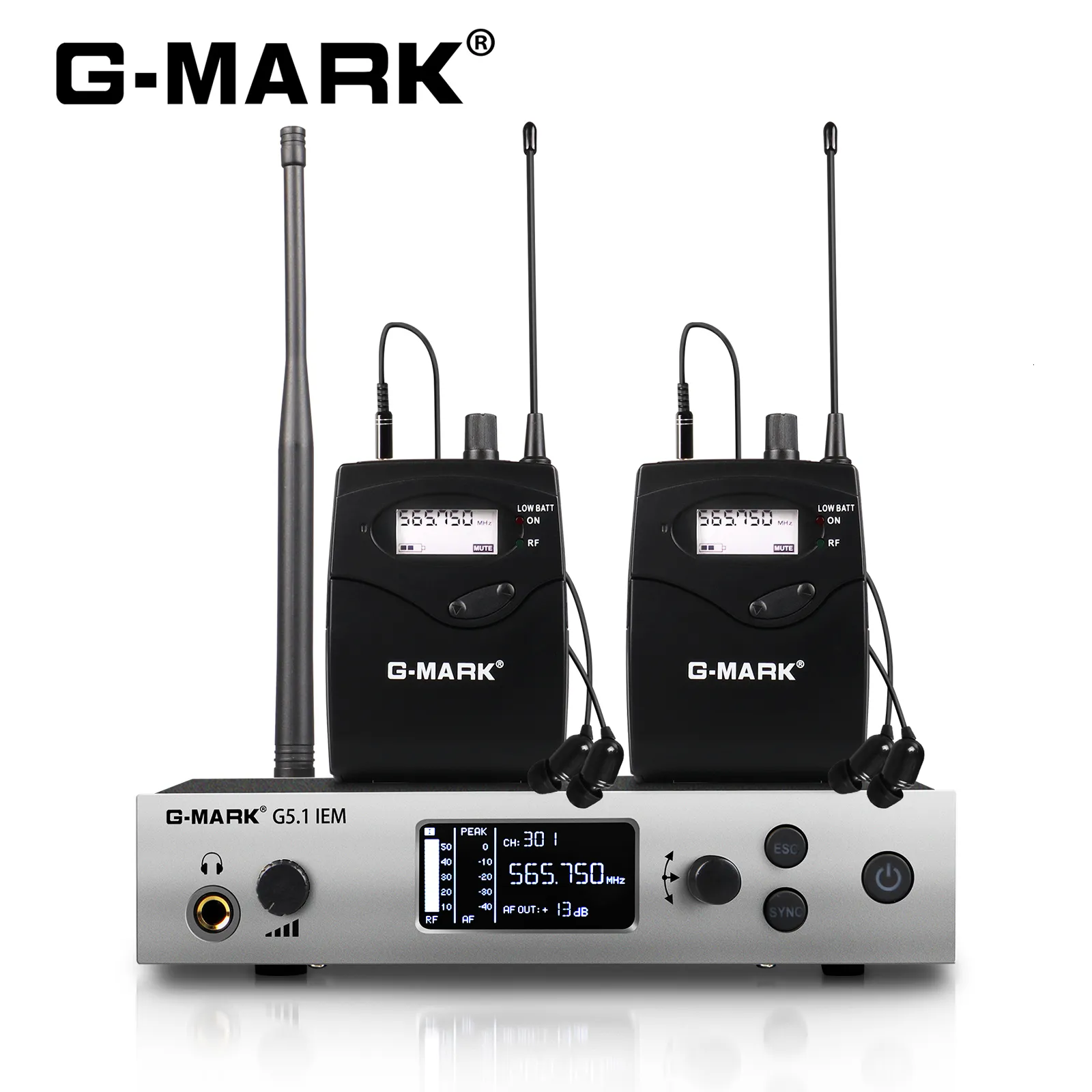 Overige elektronica Draadloze in-ear monitor GMARK G51IEM2 UHF Stage Return Mono Frequentie selecteerbaar voor zanger Gitaar Studio DJ 230801