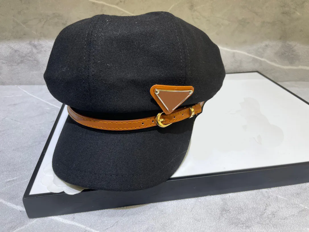 Luxe Dames militaire hoed dames achthoekige hoed ontwerper mannen en vrouwen Modeontwerp gebreide mutsen vallen wollen muts brief jacquard unisex warme muts-8989LL