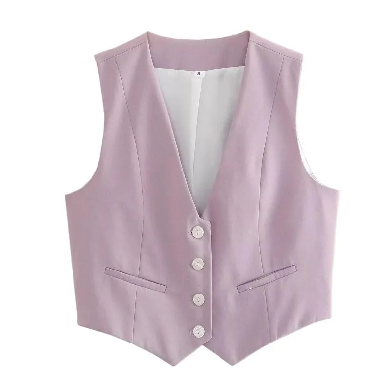 Womens Vests 2023 Fashion Vest Summer Sleeveless For Women Chic V Neck  Single Breasted Ladies White Waistcoat Tops In From Delightanne, $18.94