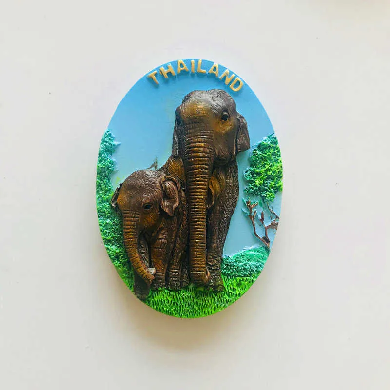 Aimant Frigo éléphants Famille 3D - 9x7 Cm, Plastique, Neuf, Thème Animaux