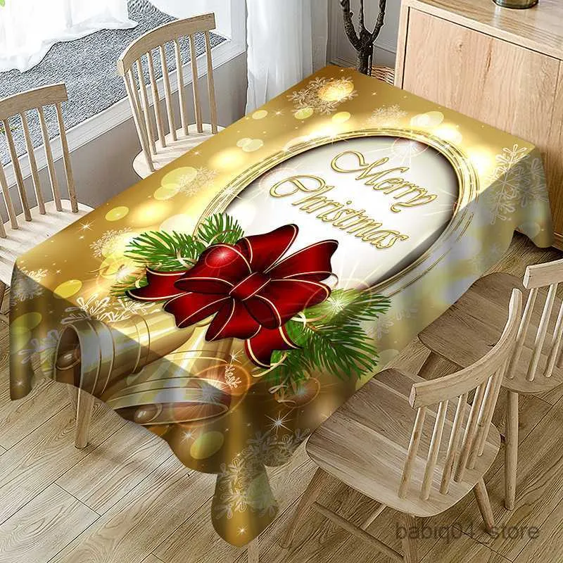 Сторонная ткань Рождественская скатерть для столовой украшения водонепроницаем