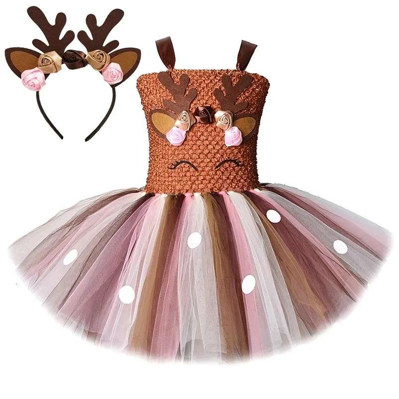 Meisjes Jurken Kerst Herten Kostuum voor Baby Meisjes Tutu Jurk Rendier Kinderen Dier Verjaardag Outfit Kinderen Halloween Kostuums Meisje Kleding 230731