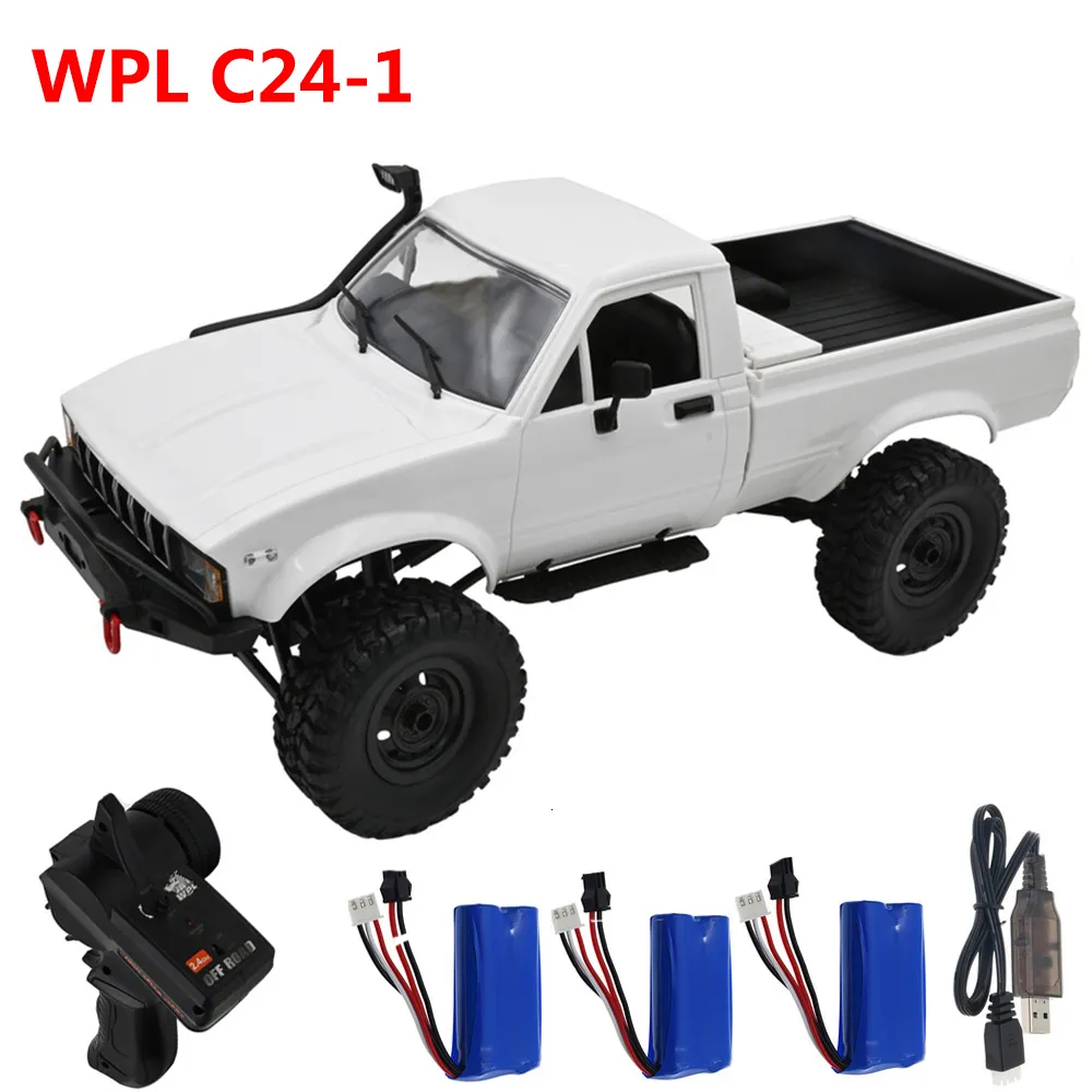 Carro elétrico RC WPL C24 Upgrade C24 1 1 16 RC 4WD Radio Control Off Road RTR KIT Rock Crawler Electric Buggy Moving Machine gift 230731