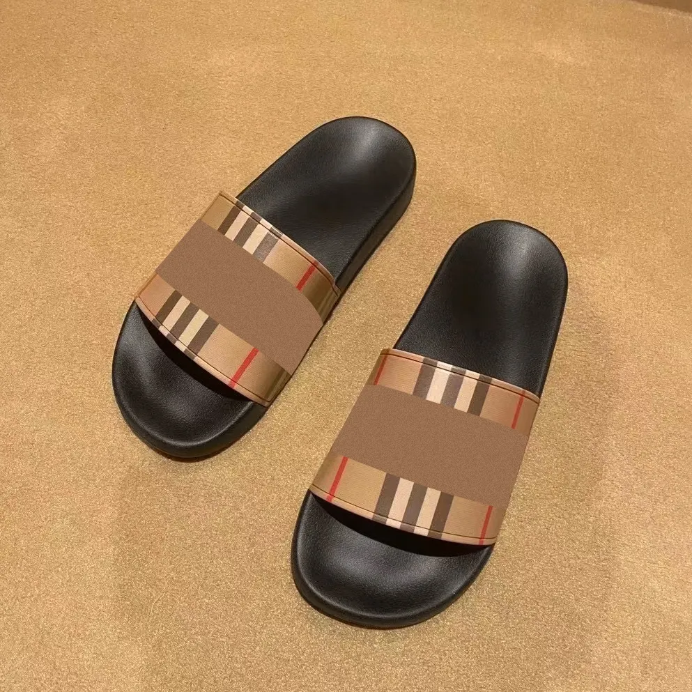 Klasyczne gumowe mułki swobodne buty męskie slajd designerka sandałowa śluzówka czarna moda damska vintage tartan sandale płaskie plażę na zewnątrz płótno letnie suwaki