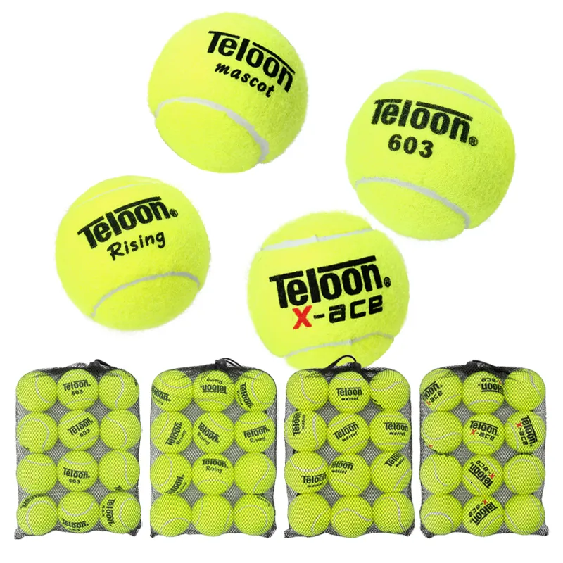 Tennisbollar 12st Training Teloon för nybörjare avancerade professionella spelare med Mesh Bag Tenis Ball 230731