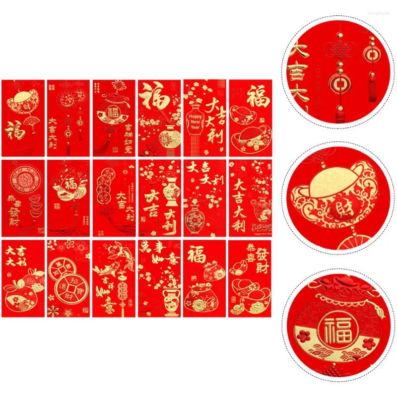 Cadeau cadeau Chine Spring Festival Sacs à main rouges Enveloppe chanceuse Enveloppes de dessin animé de l'année chinoise