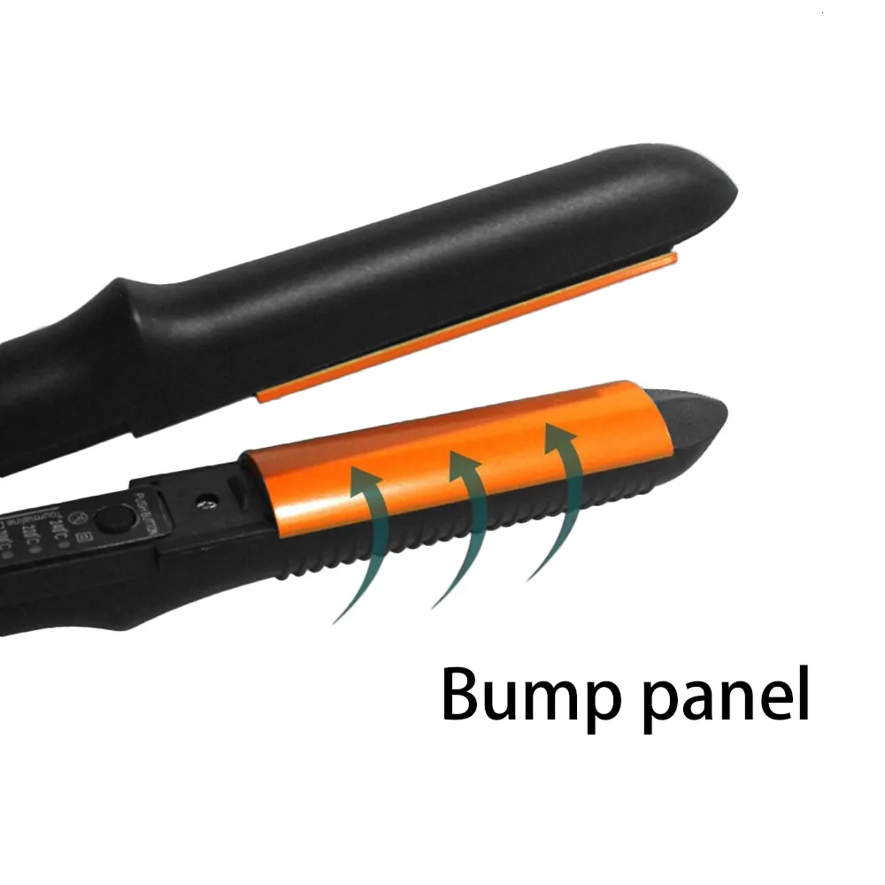 Curved clearance curling iron