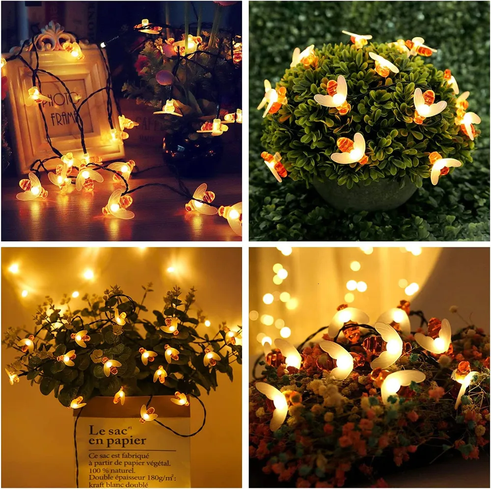 Solar String Lights With 20 LED Cute Bee For Wilko Garden Ornaments  Decorations, Weddings, Patios, Parties, Christmas Trees, And Honeybee  Starry Fairy Decoration Lamp AlliLit 230731 From Tie10, $7.53