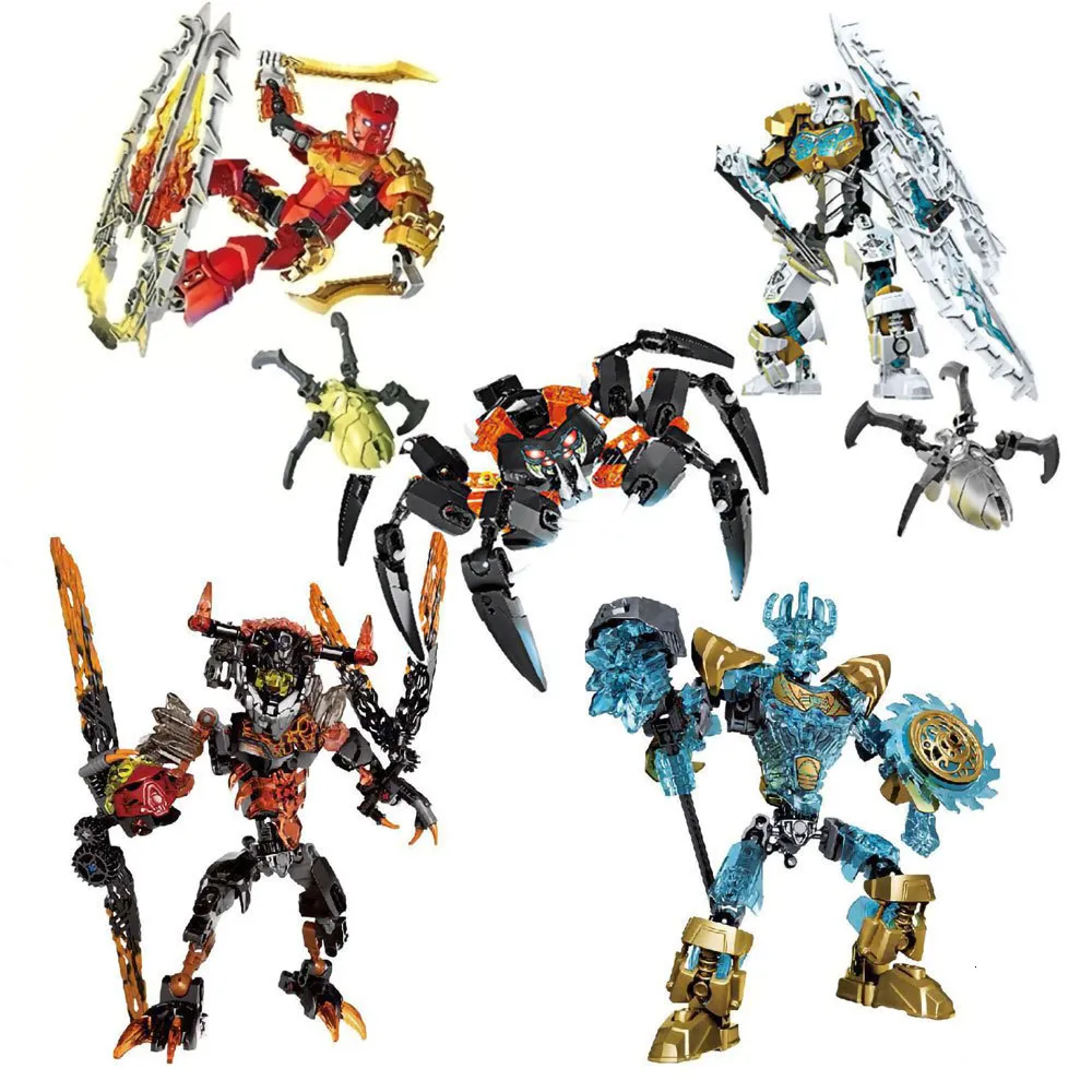 Blocks Bionicle Blocks Toys Compatible 71312 Bricks Spider King Warrior Bionicle Ekimu The Msdk Kids Anime Building Block Children Toy 230801