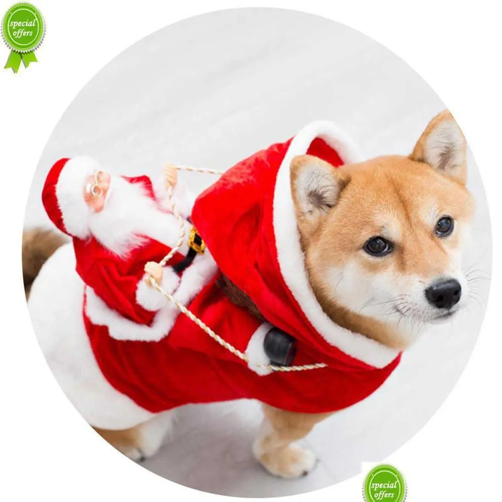 犬のアパレルペットクリスマスコスチューム服サンタライディング服の鹿の供給ドロップデリバリーホームガーデンドクト