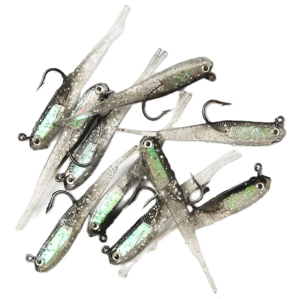 Baits lokt zachte lokaas shad staart 75 mm met of zonder haak vis kunstmatige siliconen vork meerval aas voor vissen tackle 230801