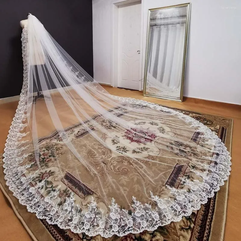 حجاب الزفاف طبقة واحدة على ارتفاع 3.5 متر زفاف زفاف حجاب حجاب أبيض العاج مع مشط رأس فويل mariage
