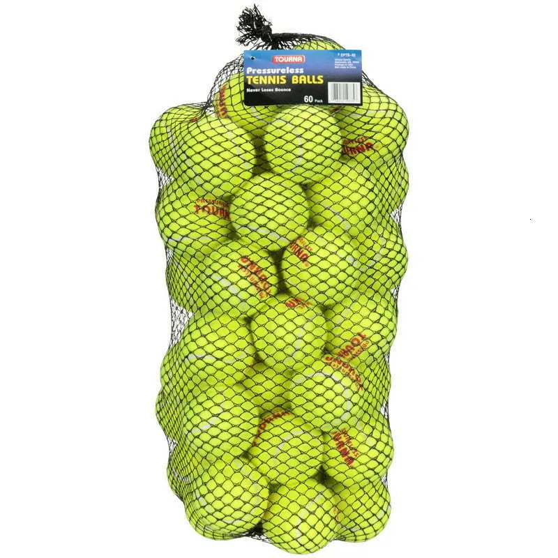 Balles De Tennis Sans Pression Tourna – Lot De 60, Rebond Constant, Feutre Extra Durable, Pour Machine Ou Pratique