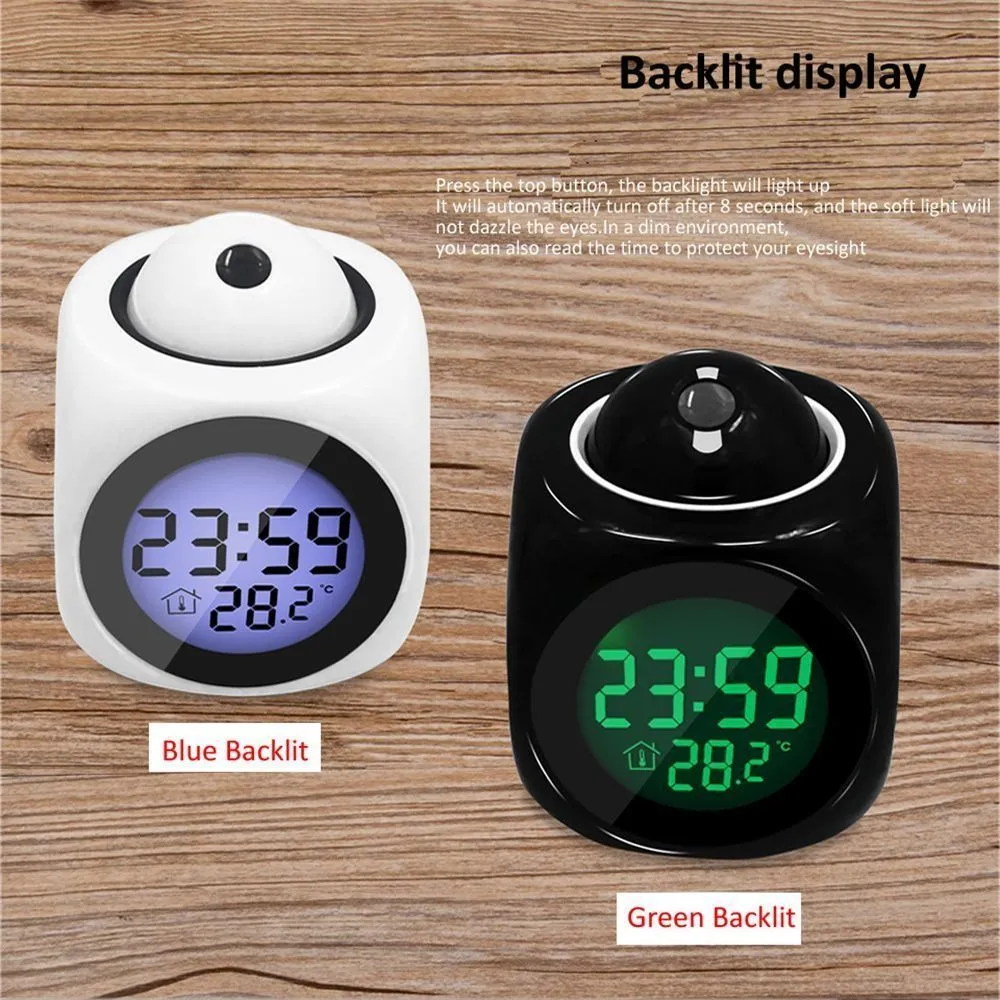 Reloj despertador de mesa, reloj digital de la mañana con gran LCD, luz de  fondo, calendario y temperatura