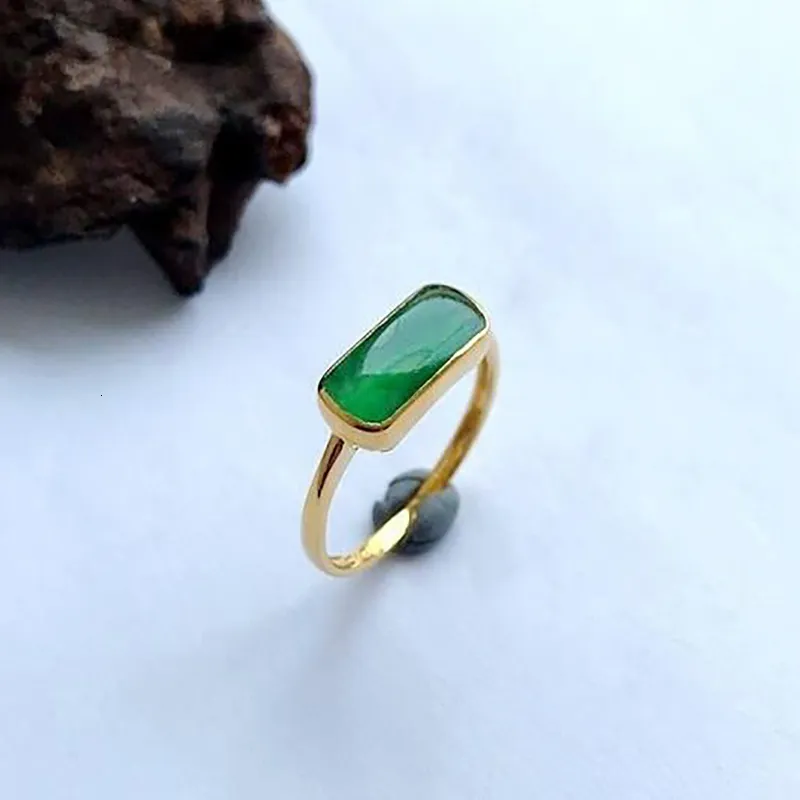 Eheringe Original Designer Handwerk natürliche Chalcedon Öffnung verstellbarer Ring Retro leichter Luxus exquisiter Charme Damen Silberschmuck 230801