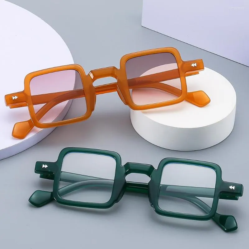 Lunettes de soleil mode extérieur adolescent décoratif pour hommes équipé de lunettes à monture d'étudiant myope carré