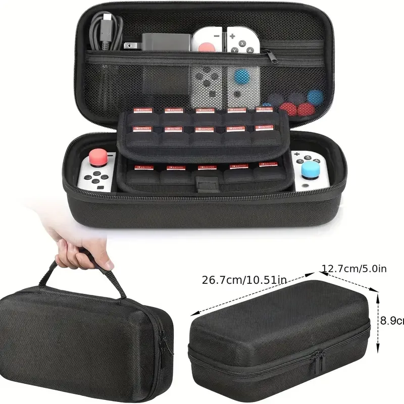 Hülle kompatibel mit Nintendo Switch Tragetasche Tasche Switch Cover Case 6 Joycon Griffe und PlayStand für Daumengriffe Kappen für Nintendo Switch