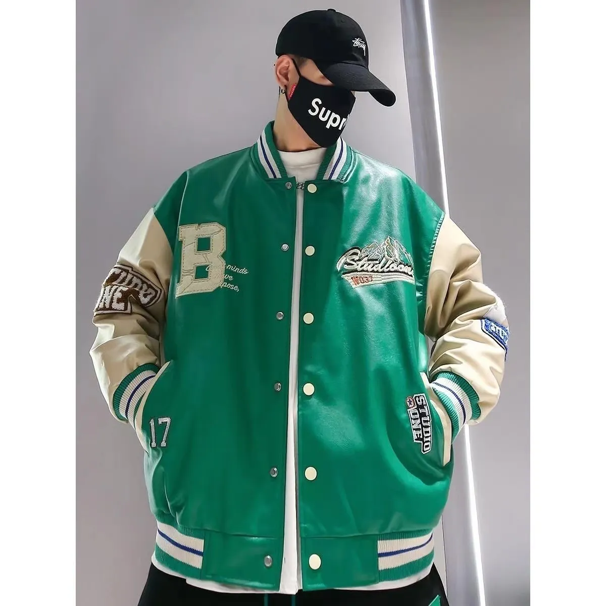 ジャケット・アウター StudioDoe Curved Sleeve Baseball Jacket StudioDoe Curved Sleeve Baseball Jacket