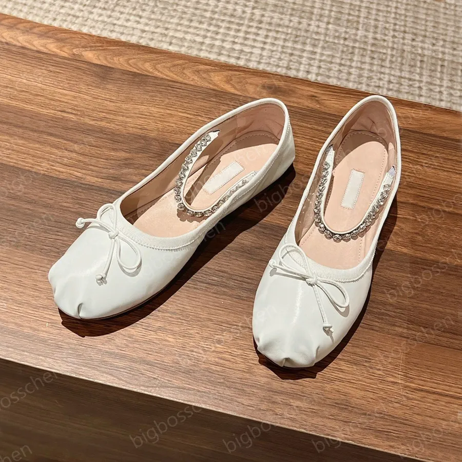 Ballerine da donna, a punta rotonda, chic ed elegante, per