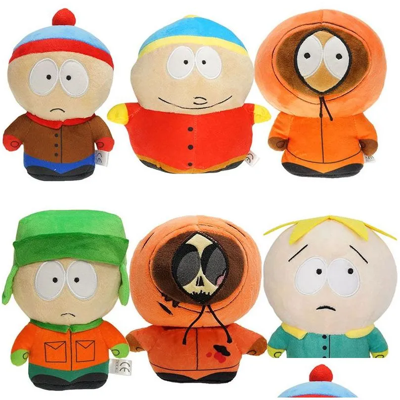 Filmy TV Pluszowa zabawka 20 cm South Park Toys Cartoon Doll Stan Kyle Kenny Cartman Poduszka Peluche Dzieci Dar urodzinowy Downot Dhd9k