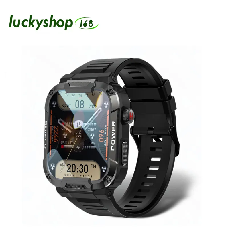 Smartwatch maschile robusto MK66 con batteria grande riproduzione musicale bluetooth Calling Fitness Tracking