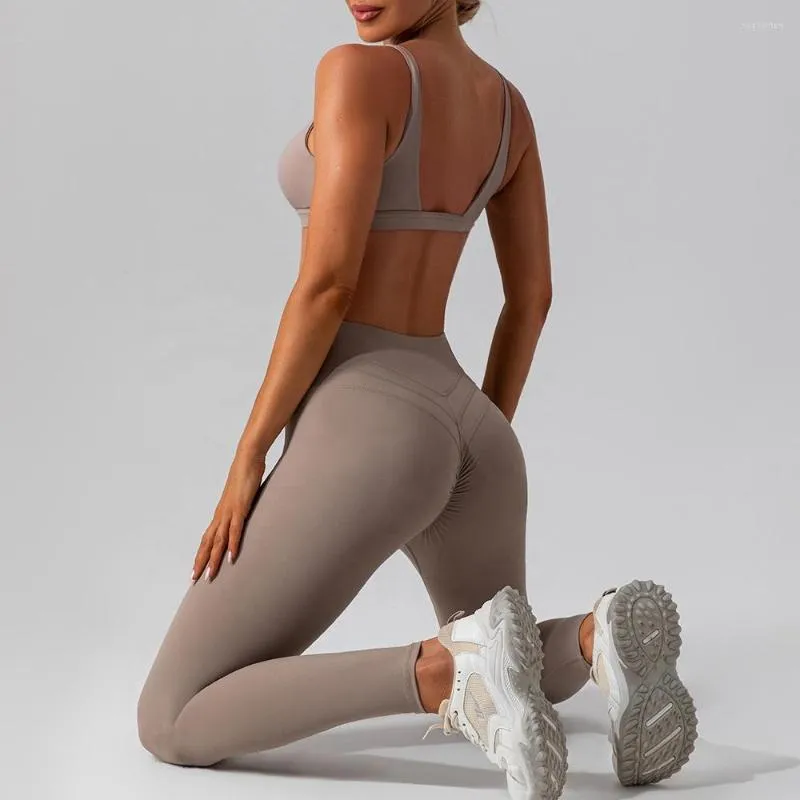 Aktiv-Sets für Damen, stilvoll, Kompression, bequem, leicht, Yoga-Leggings, BH-Set, sexy Indoor-Fitness, Laufen, Fahrrad